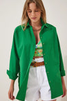 Cotton Green Oversize Shirt - MASHUP