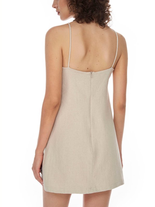 Cream Strip Design One Piece Dress - MASHUP