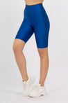 Elastic Polyester High Waist Tight Shorts Pants Leggings Blue - MASHUP