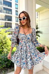 Floral Print Deep Neck Frock - MASHUP