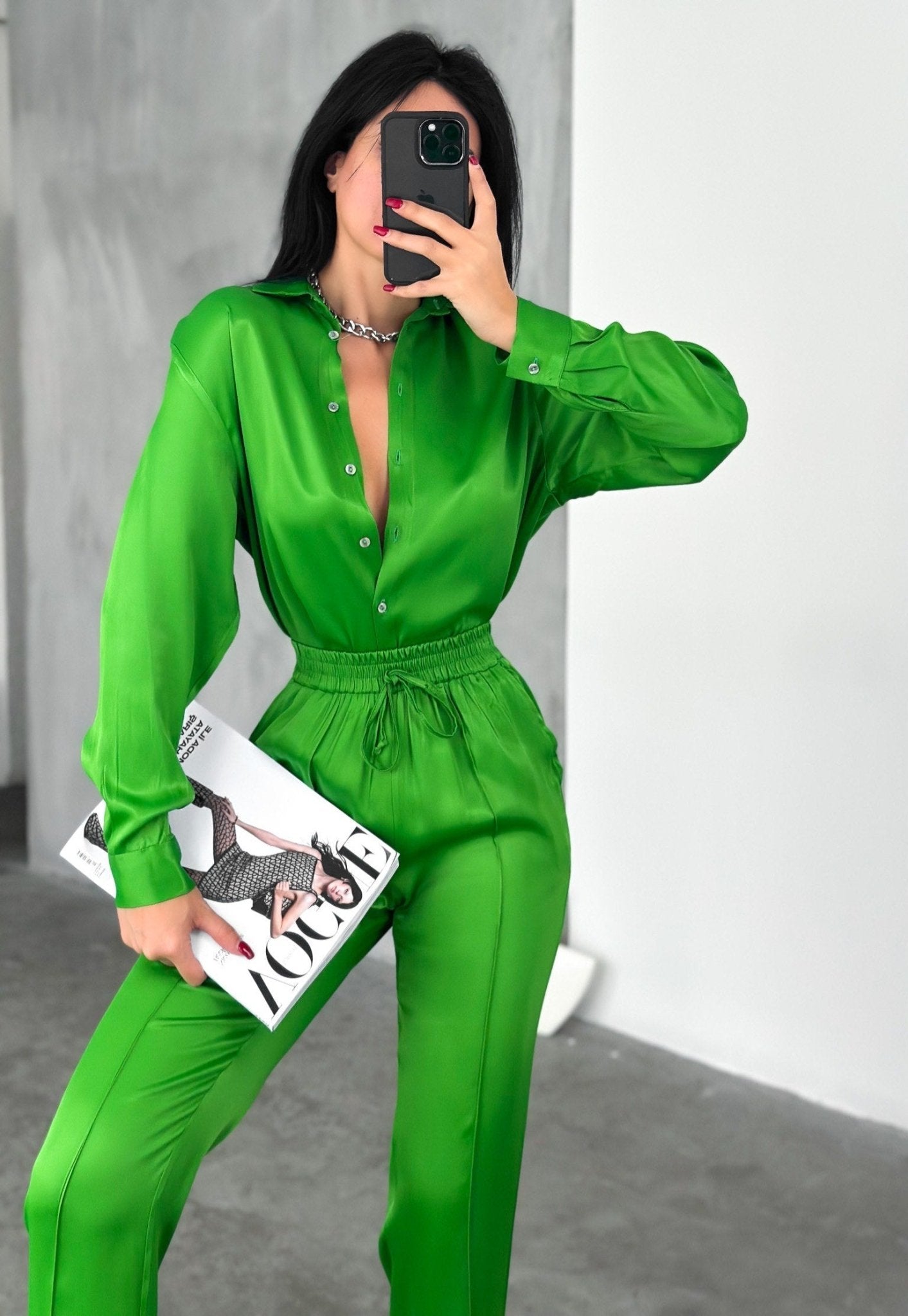 Green Shirt with Pantaloons formal wear - MASHUP