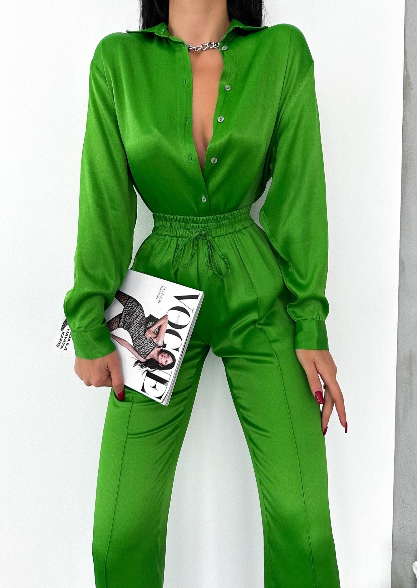 Green Shirt with Pantaloons formal wear - MASHUP