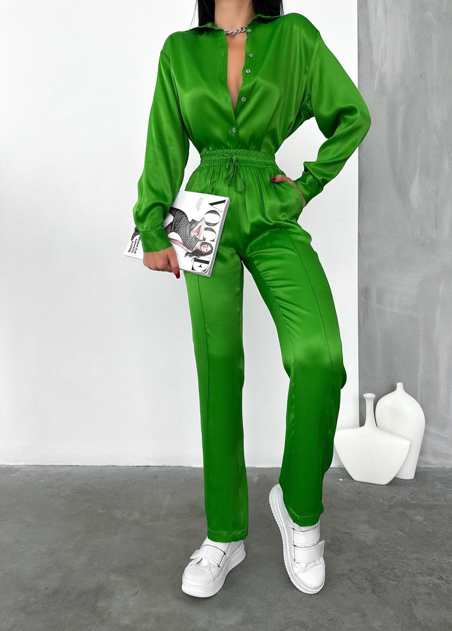 Green Shirt with Pantaloons formal wear - MASHUP