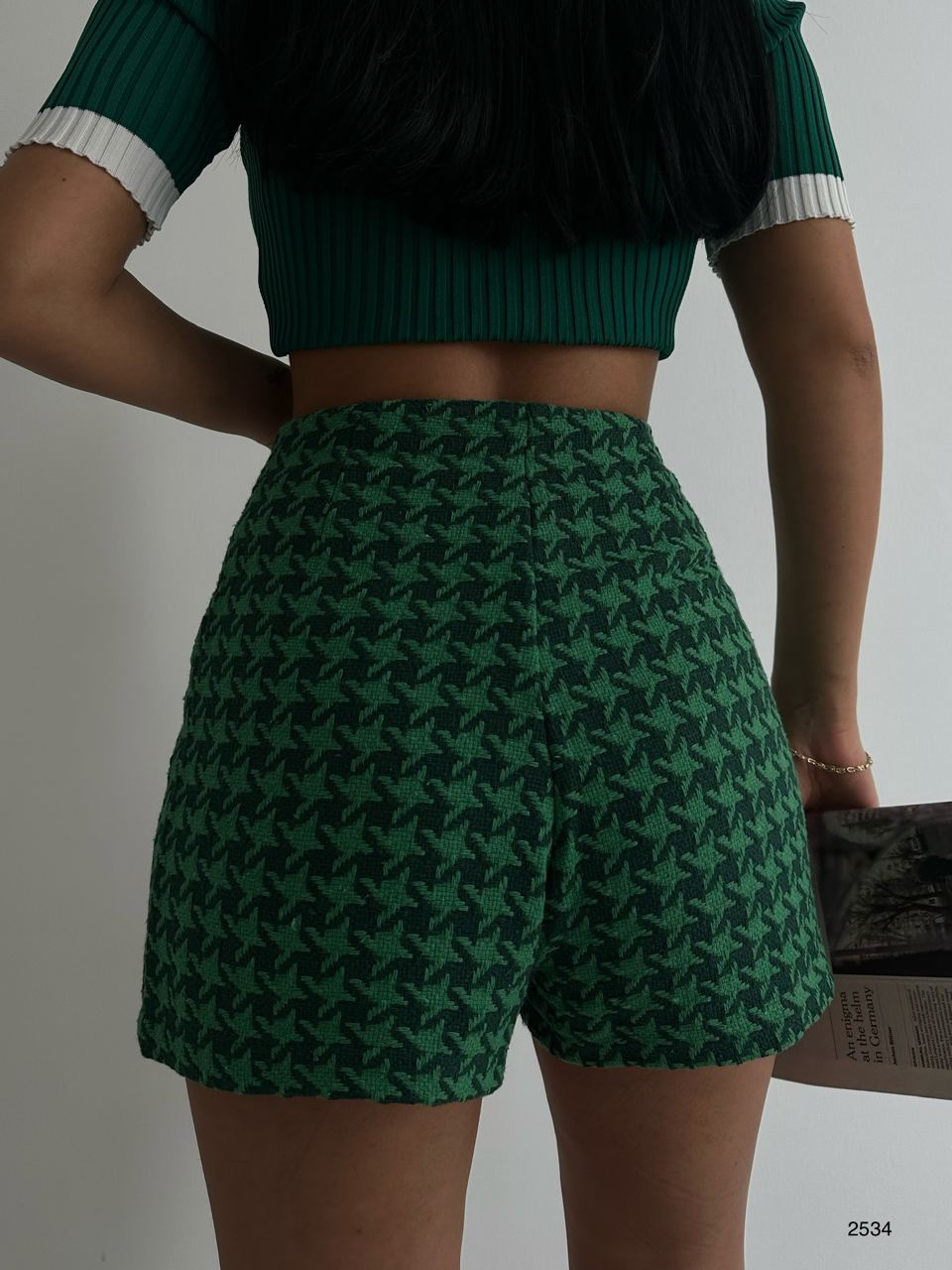 High Waist Mini Tweed Shorts - MASHUP