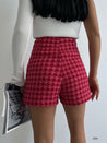 High Waist Mini Tweed Shorts - MASHUP