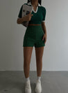 High Waist Mini Tweed Shorts - MASHUP