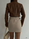 Leather Crop Jacket with Straps - MASHUP