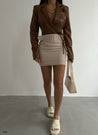 Leather Crop Jacket with Straps - MASHUP