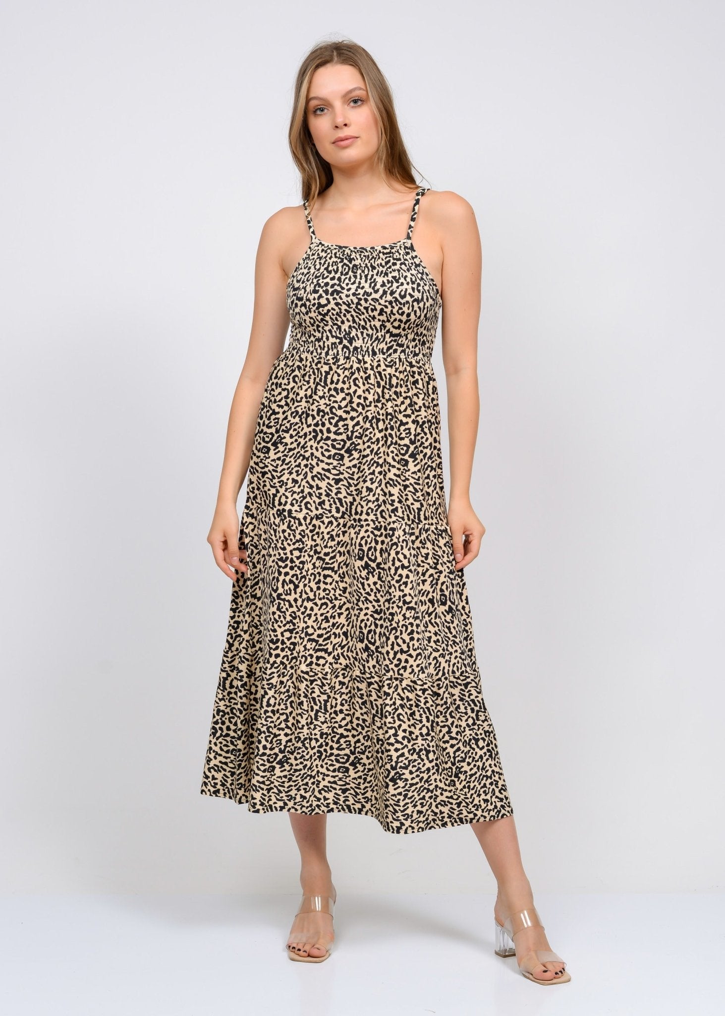 Leopard Print Strap Dress - MASHUP