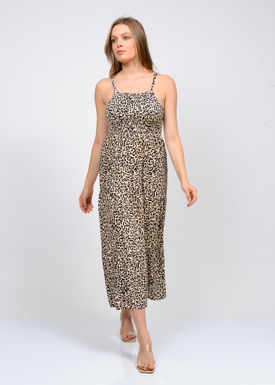 Leopard Print Strap Dress - MASHUP