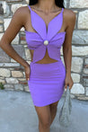 Lilac Flower Detail Dress - MASHUP