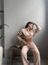 Linen Crop Top & Pants Set - MASHUP