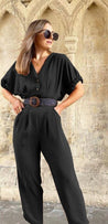 Linen Half sleeves jumpsuit - MASHUP