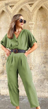 Linen Half sleeves jumpsuit - MASHUP