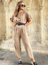 Linen Half sleeves jumpsuit - MASHUP