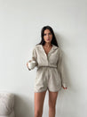 Linen Half Sleeves Shirt and Shorts Set - MASHUP