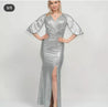 Metallic Pewter Sexy Latex Gown - MASHUP