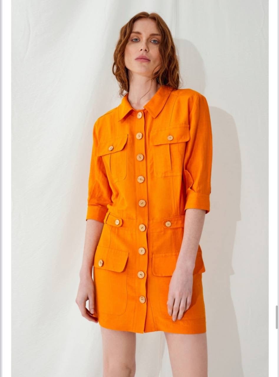 Orange Dual Action Mini Dress - MASHUP