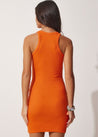 Orange Round Neck Dress - MASHUP