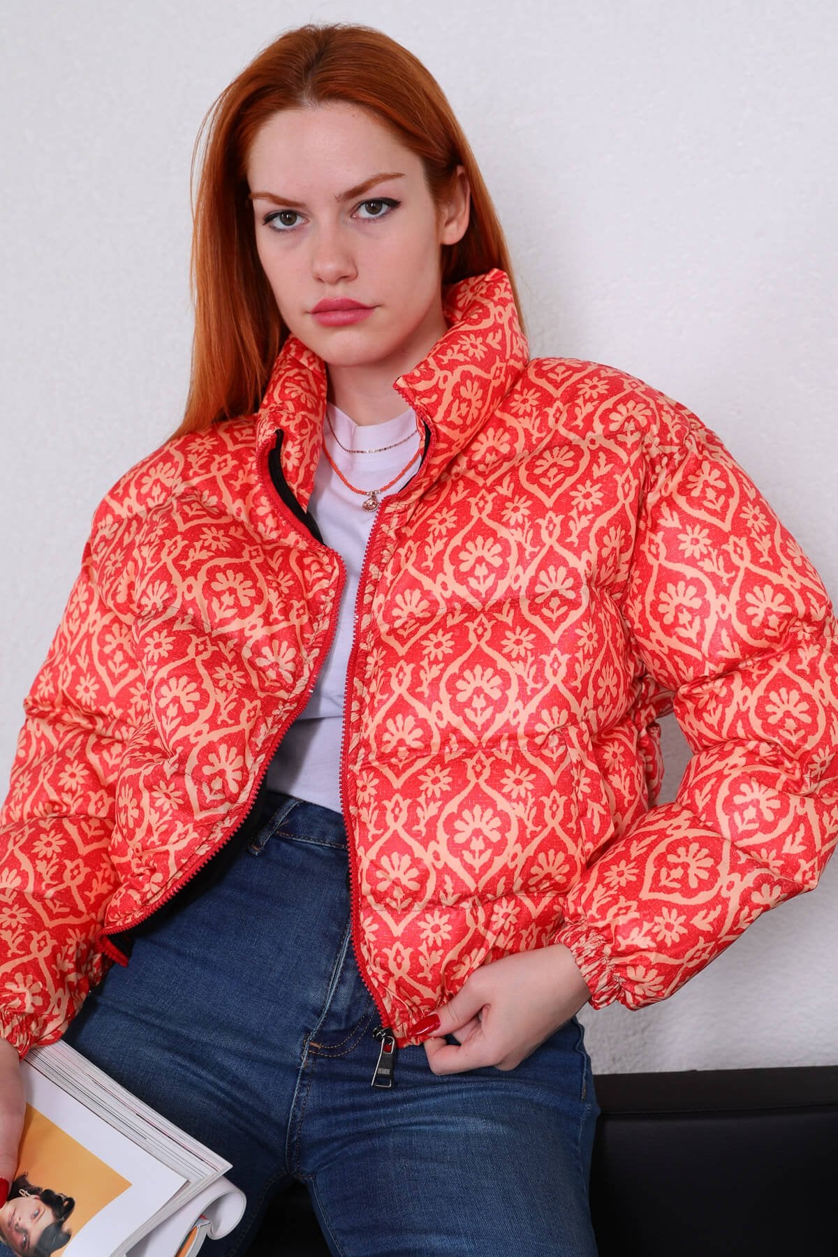 Orange Special Design Patterned Inflatable Coat - MASHUP