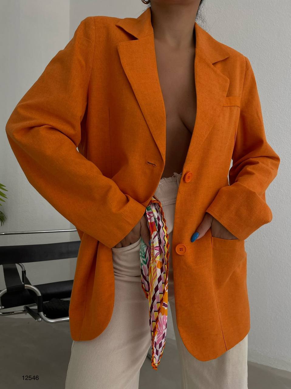 Oversize Linen Blazer - MASHUP