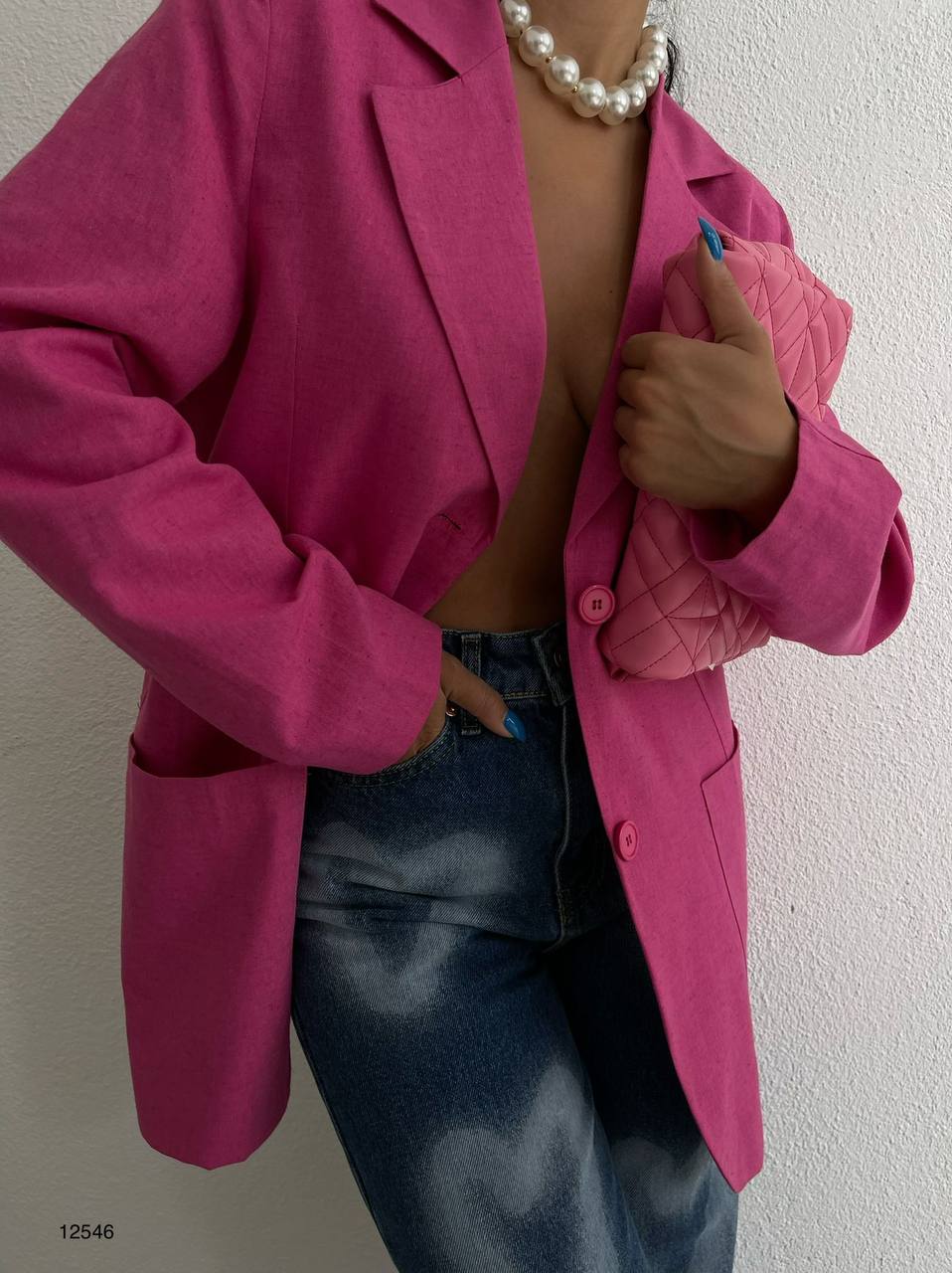 Oversize Linen Blazer - MASHUP