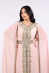 Peach Abaya with Elegant Embroidery - MASHUP