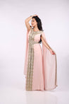 Peach Abaya with Elegant Embroidery - MASHUP