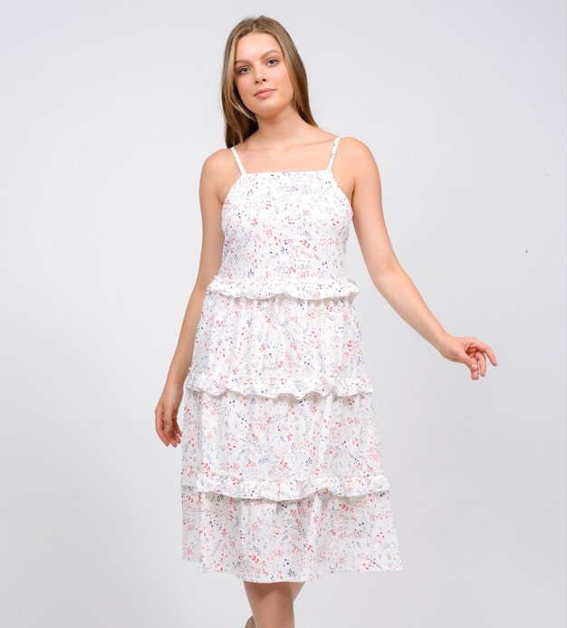 Printed Ruffle Tiered Dress - MASHUP