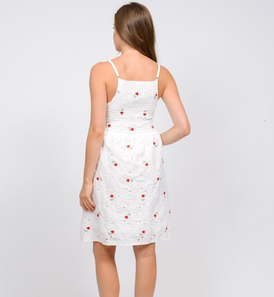 Red Floral Applique Dress - MASHUP