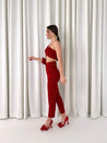 Red Funky one hand Top & Red Formal pant - MASHUP