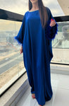 Rossy Feather-trim Maxi Dress Abaya - MASHUP