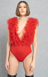 Ruffled Deep Neck One-Piece - MASHUP