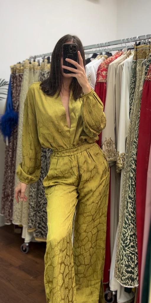 Satin Pajama Blouse and Pants - MASHUP