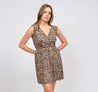 Short Sleeve Animal Print Dress - MASHUP