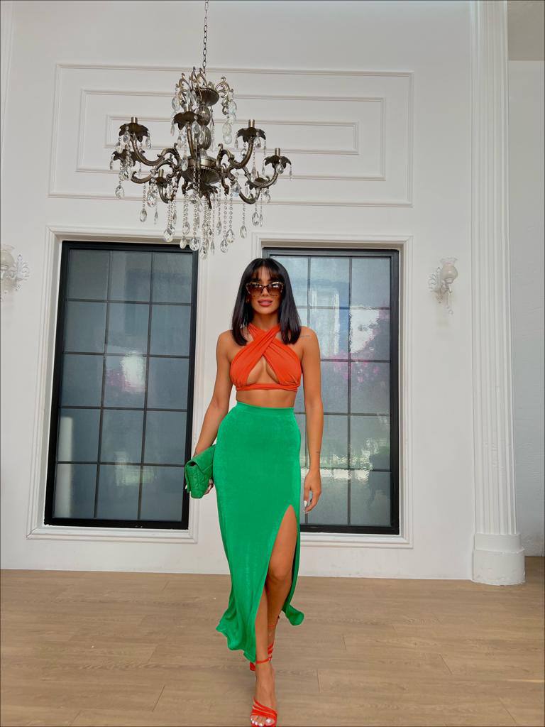 Side High Slit Bodycon Maxi Skirt – MASHUP