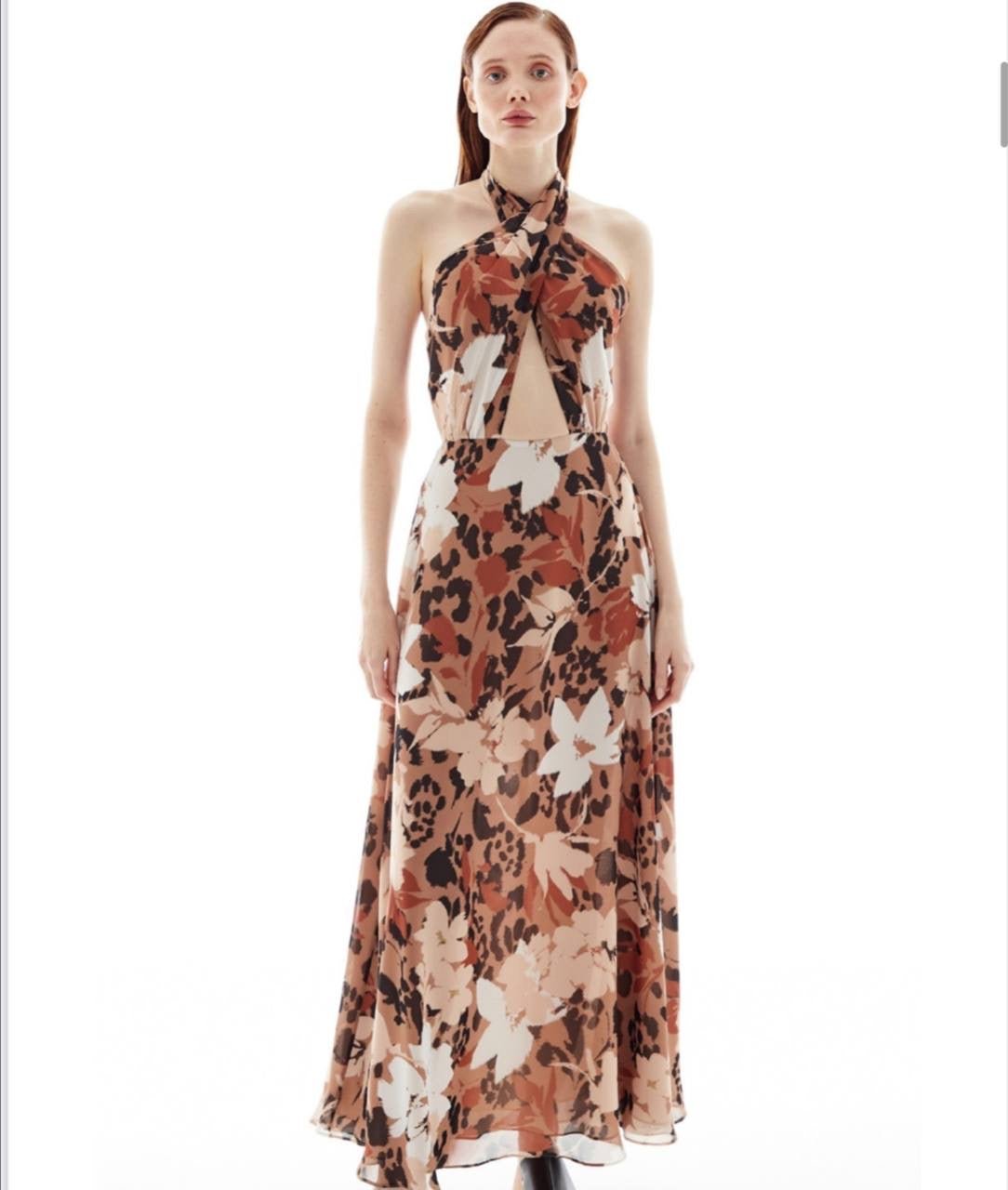 Stargazer Cutout Floral-Print Chiffon And Stretch-Jersey Maxi Dress - MASHUP