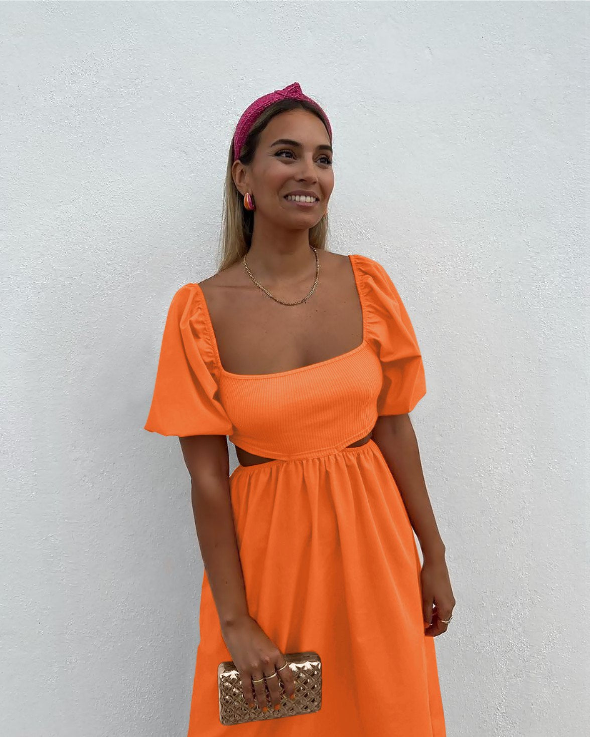 Summer Puff Sleeves Dress - MASHUP