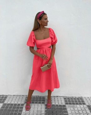 Summer Puff Sleeves Dress - MASHUP