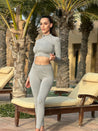 Tracksuits Crop Top High Waist Leggings Two Piece Set For Women - MASHUP