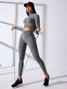 Tracksuits Crop Top High Waist Leggings Two Piece Set For Women - MASHUP