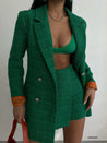 Tweed Blazer Jacket Skirt Set - MASHUP