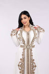 White Abaya with golden embroidery - MASHUP