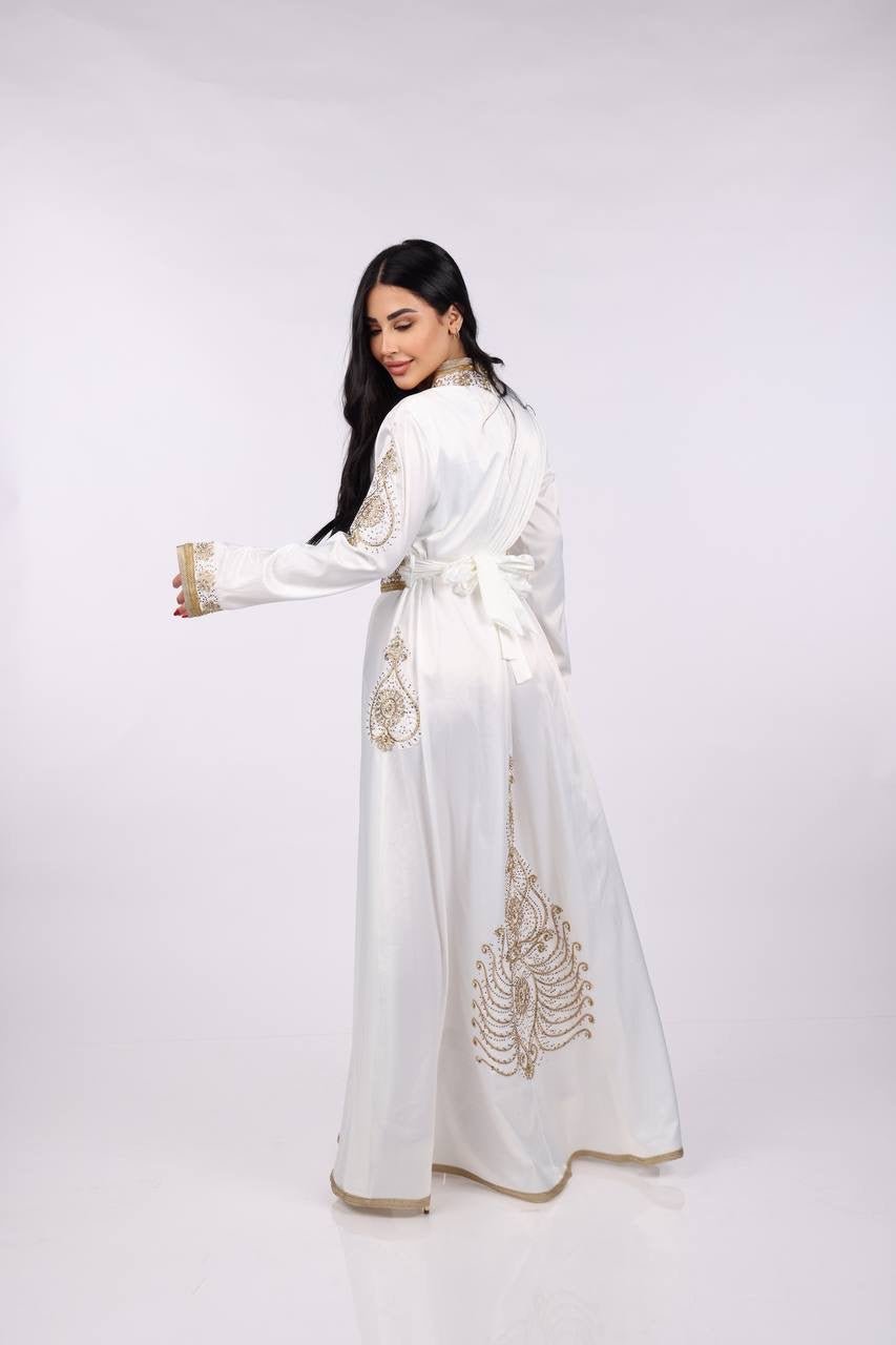 White Abaya Woman Modern Style - MASHUP