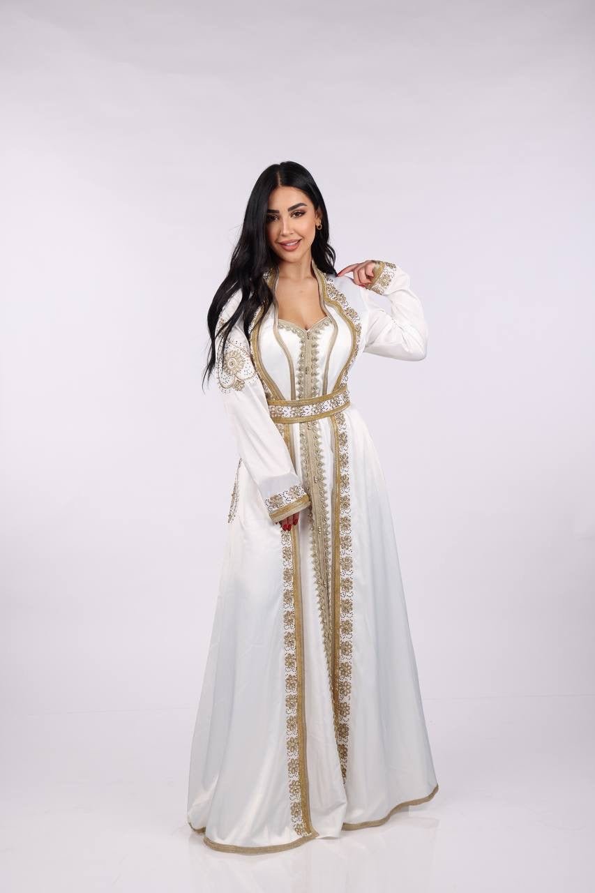 White Abaya Woman Modern Style - MASHUP